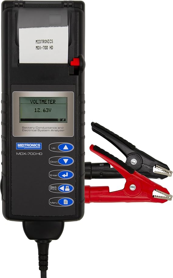 Midtronics - 6V & 12V Heavy-Duty Battery & Electrical System Analyzer w/Printer-MDX 700P HD - Heavy-Pack Testing for 12V to 24V Fleet Applications