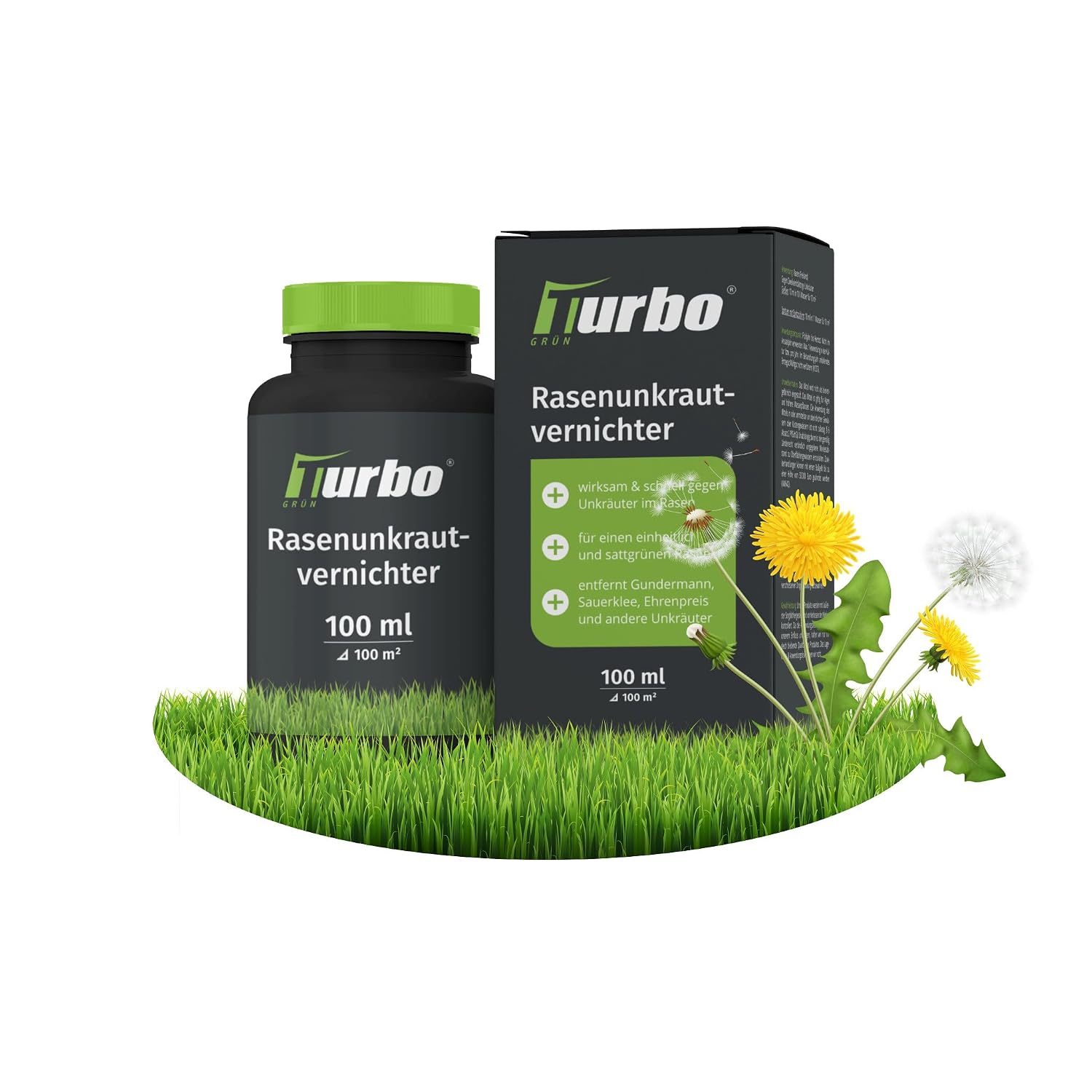 Lawn Weed Killer 100 ml, Extra Strong, Dandelion and Clover Killer, Against 40 Weeds, Liquid Weed Killer, Works Root Deep, Bees Gentle, Lawn Weed Killer
