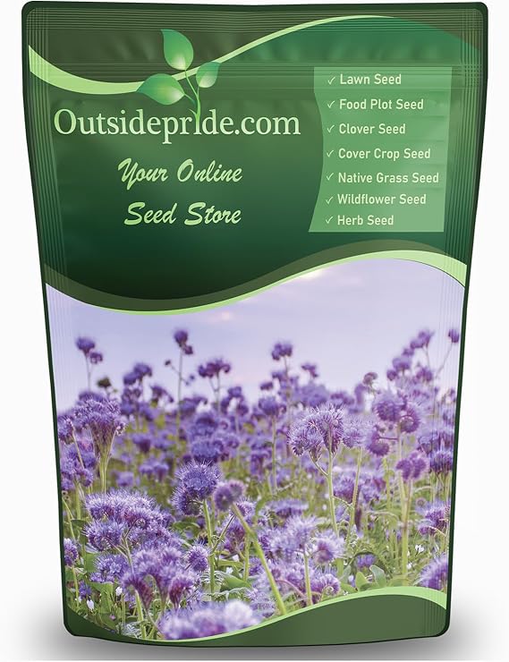 Outsidepride Lacy Phacelia Seeds for Planting - 5000 Pcs Annual, Drought-Tolerant Wildflower Seeds w/Light Violet Flowers, Ideal for Pollinator Gardens, Erosion Control, Attracts Bees & Butterflies
