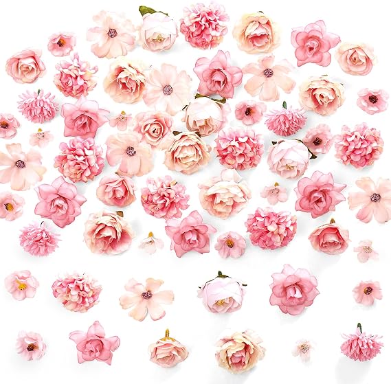 Fake Flowers Silk Flower Heads 100PCS Mini Flowers for Crafts