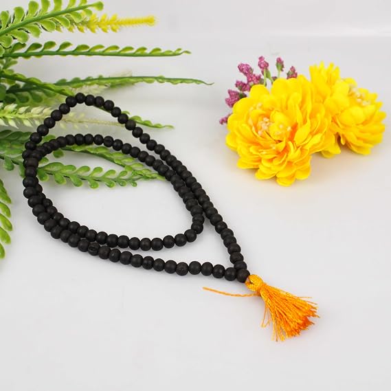 Spillbox Natural Unpolished Original Karungali Malai | Mala for Chanting Mantras | Meditation | Bring Success, Career Growth |[Total Beads -108]-Natural Karungali Mala, 6Mm, Black