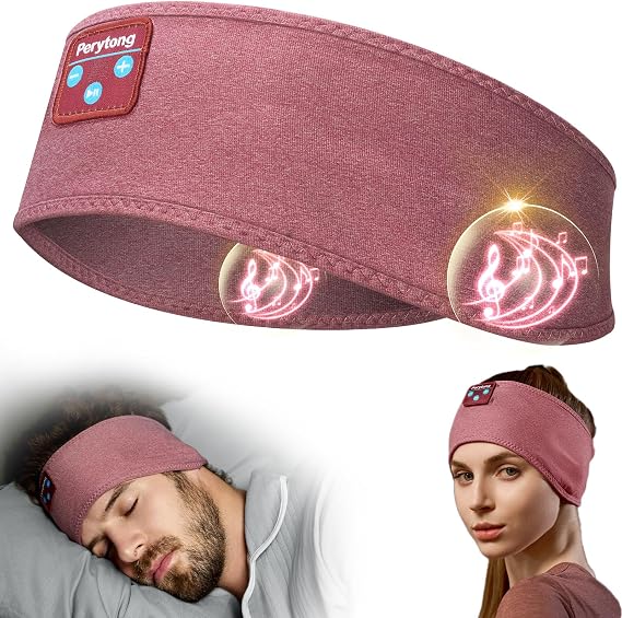 Perytong Sleep Headphones Bluetooth 5.4 Headband, Sports Wireless Earphones Music Sleeping Eye Mask Earbuds with HD Stereo Speaker for Mom Dad Women Men Teen Running Cool Gadgets Unique Gifts