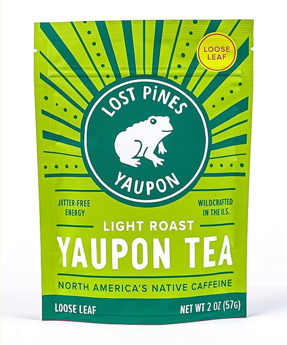2 oz Light Roast Yaupon Tea (loose leaf) - Lost Pines Yaupon Tea - Sustainably wild harvested yaupon, the only caffeinated plant native to North America.