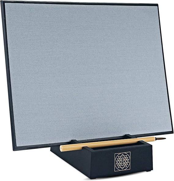 Samadhi Board: Water Drawing Set for Painting, Sketching & Meditation with Natural Wood Brush & Yogic Stand Mess-Free Zen Mindfulness Art Gift for Adults Kids