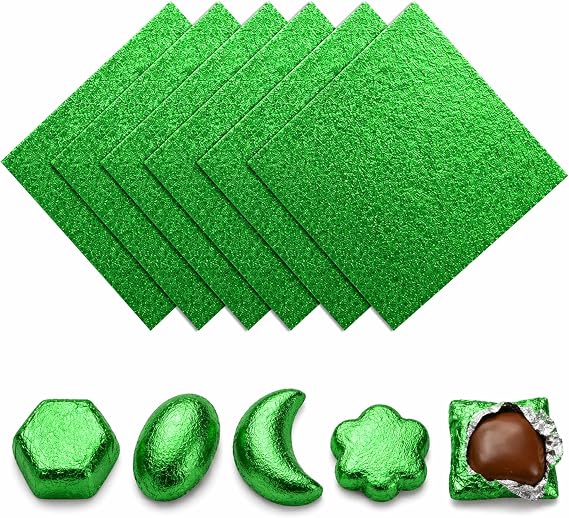 200pcs Chocolate Candy Wrappers Aluminium Foil Paper Wrapping Papers Square Sweets Lolly Paper Food Candy Tin Foil Wrappers for Candy Packaging Decoration (3.9 by 3.9-Inch) Orange peel design