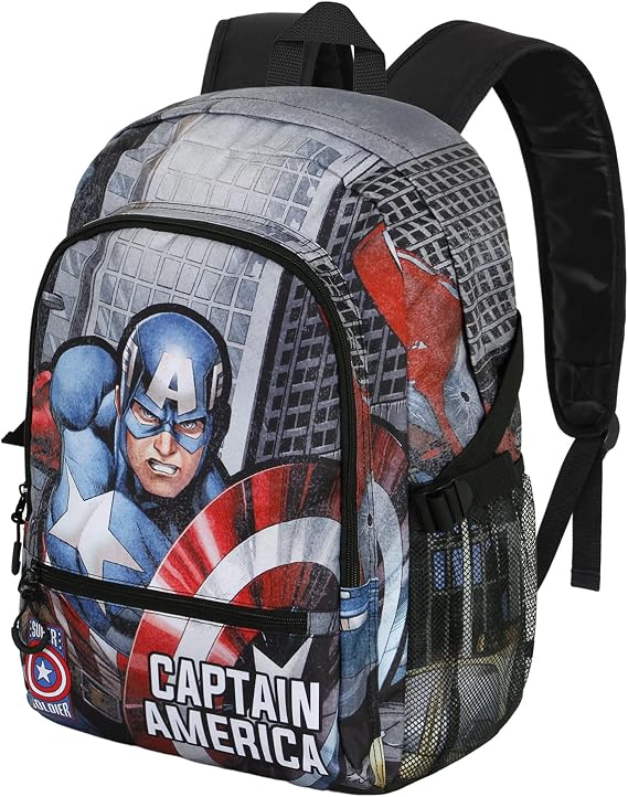 Marvel Captain America Defender-FAN Fight Backpack 2.0, Multicolour, 18 x 31 x 44 cm, Capacity 24 L