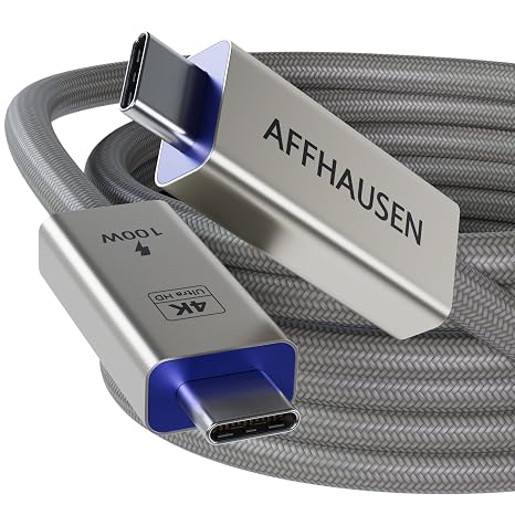 AFFHAUSEN 20Gbps USB-C Cable 3ft, USB 3.2 Gen 2x2, 100W, Braided