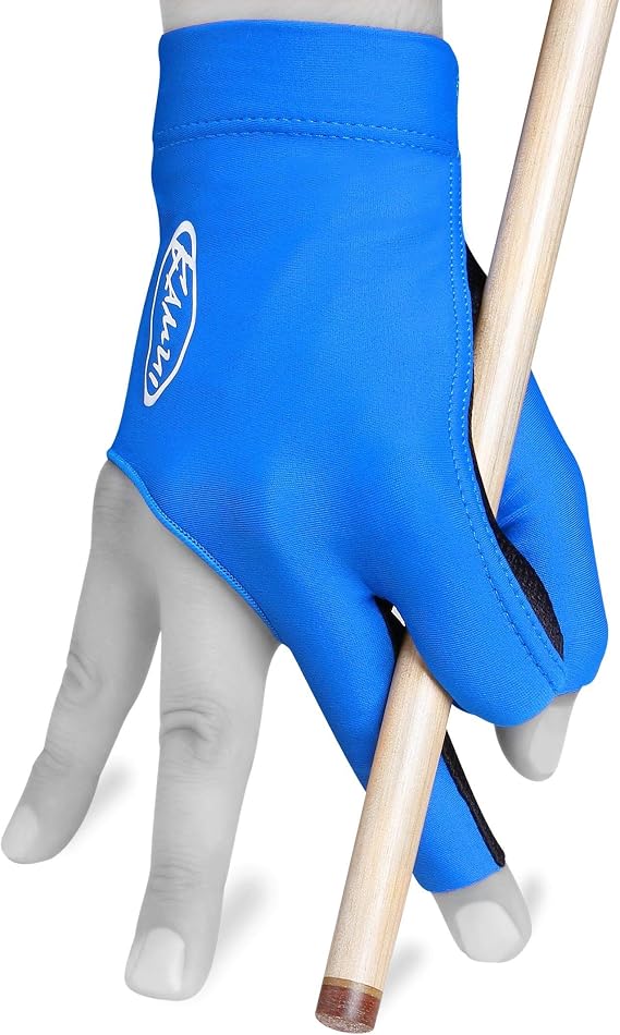 KAMUI Billiard Glove - Quickdry - for Right Hand (Blue, X-Small)