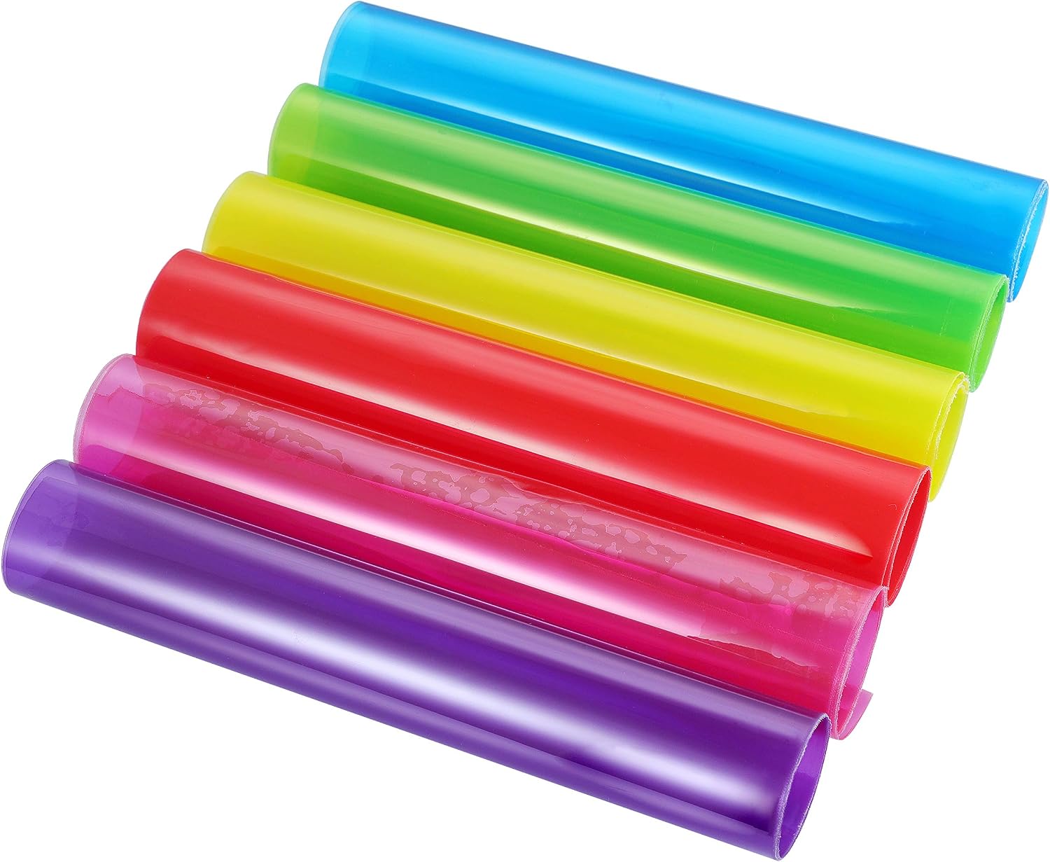 AOUXSEEM Jelly Transparent Leather Vinyl Sheets,Candy Solid Colors Waterproof Faux Leather Fabric Sheets 【6 Pcs21 x 30 cm】Perfect for Making Bows Earrings Handbags Bright Solid Colors