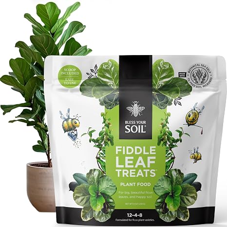 Fiddle Leaf Fig Plant Food - Fiddle Leaf Treats | Urea-Free Fertilizer | Fast Acting for Bigger Leaves and Stress Tolerance, 4X More Concentrated Than Liquid Plant Food | for All Ficus Plants