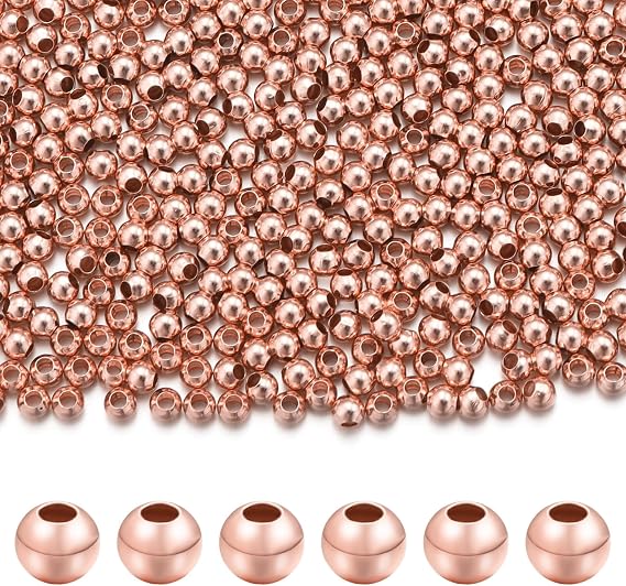 500pcs 2.5mm Rose Filled Spacer Beads for Jewelry Making Bracelets