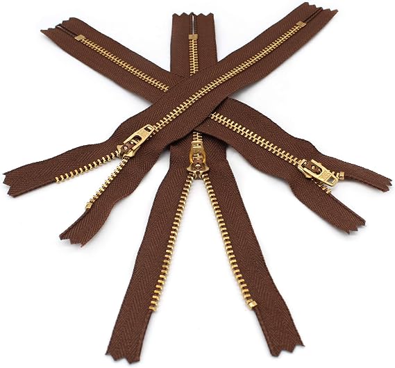 YKK 5" YKK Pants Brass Zipper #4.5-568 Lite Brown (3 Zippers)