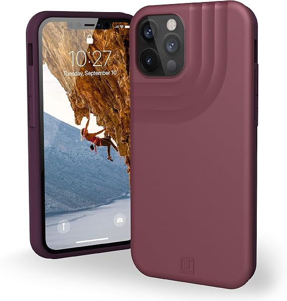 URBAN ARMOR GEAR [U] by UAG Designed for iPhone 12 Case/iPhone 12 Pro Case [6.1-inch Screen] Anchor Shock Absorbing Slim Fit Sleek Stylish Protective Phone Cover, Matte Aubergine