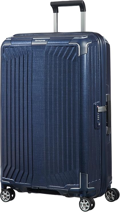 Samsonite Lite-Box - Premium Hardshell Suitcase Medium 69 cm, Spinner with 4 Wheels, Lightweight, TSA Lock, 75L - 2.80 KG - Blue (Deep Blue)