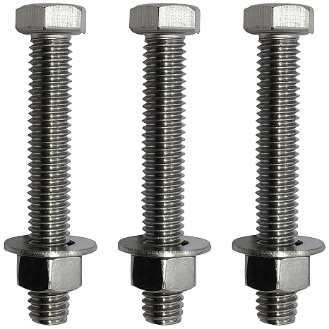 3/8" -16 x 1.5. 304-STAINLESS Steel Bolts, Nuts & WASHERS - 18-8 HEX Head Bolt - 304 Grade. General Purpose (10) Bolts + (10) Nuts + (10) Washers