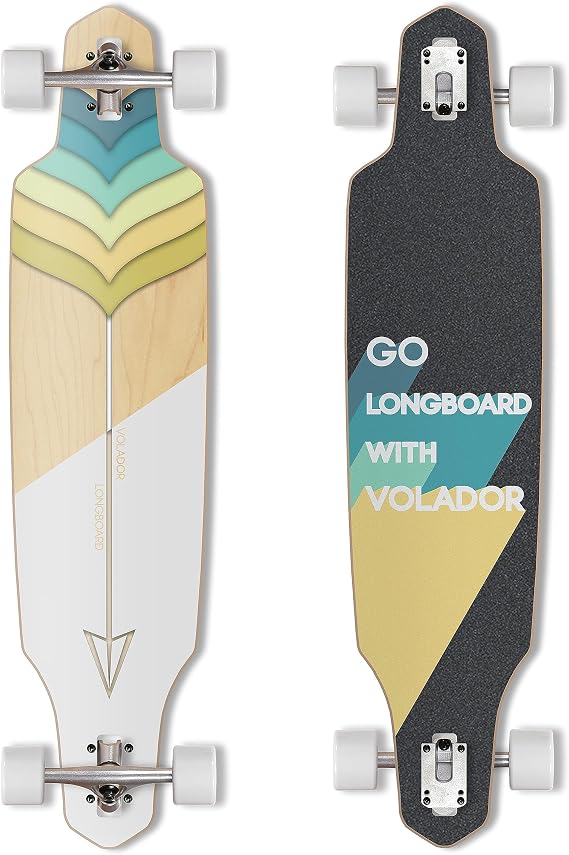 VOLADOR Urban Freeride Pro Longboard Cruiser 40inch | Canadian Maple Wood Deck & Forged Reverse Kingpin Truck | Drop Through Longboard Complete Setup for Urban Commuting