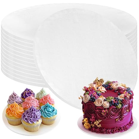 Cake Board - 12 Pack, 12 inch, White - Reusable Round Cake Drum for Showstopping Desserts - Heavy-Duty Disposable Cardboard Cake Base with Smooth Surface - Cake Decorating Supplies