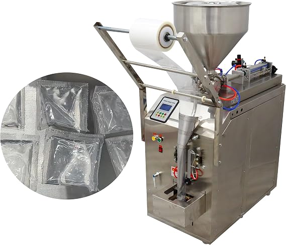 Automatic Liquid Paste Subpackage Machine 10-100ml Filling Packaging Sealing for Vinegar Sauce Stainless Steel Three Sides Sealing 3inch Wide
