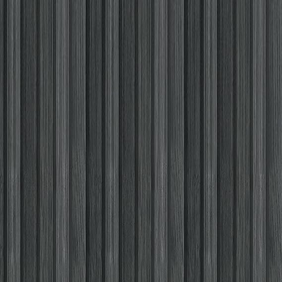 Shackcom Wood Slat Peel and Stick Wallpaper 44.5 x 1000cm, Self-Adhesive Wood Grain Contact Paper, 3D Effect Waterproof & Removable for Home Bathroom Bedroom Countertops & Cabinets Wall Décor (Black)
