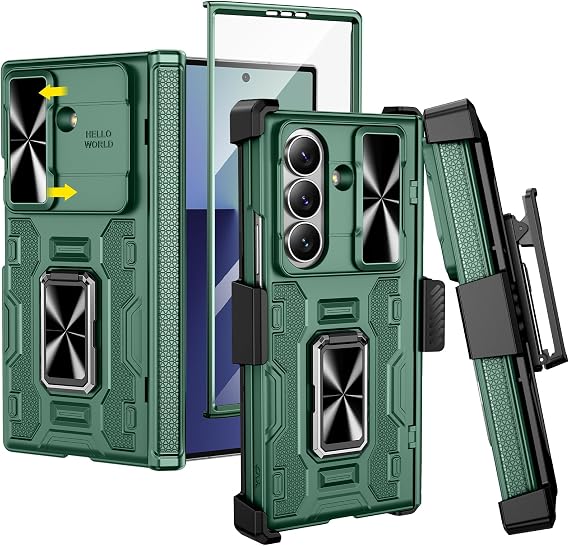 VEGO for Z Fold 7 Case with Belt Clip Holster and Screen Protector