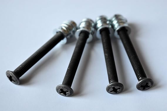 Guitar Neck Screws & Threaded Inserts – Relic – for Fender Stratocaster & Telecaster – M4, 40 mm for Fender-style bass (Set of 4 with Mounting Tool)