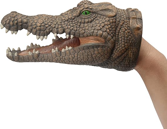 Gemini&Genius Crocodile Hand Puppet Toys Funny&Scared Alligator Head Puppet