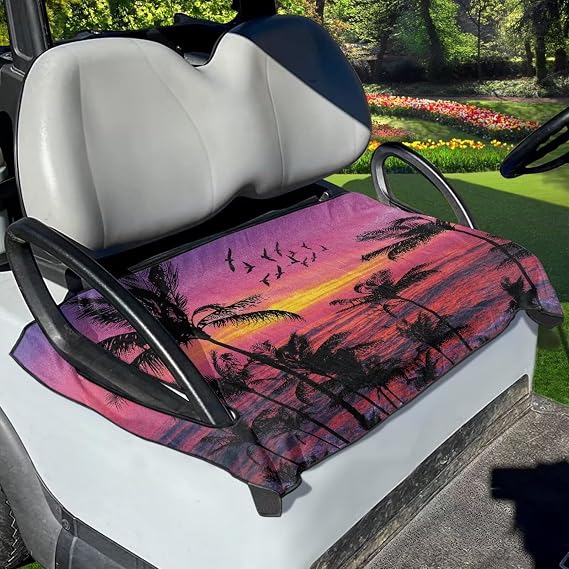 Brach Palms Golf Cart Seat Covers Golf Cart Seat Towel Washable Breathable Microfiber