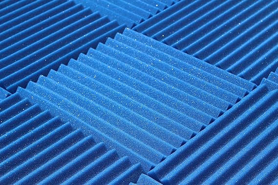 Acoustic Foam Panels, Bulk 48 Pack, 12x12x1" Inch Tiles For Studio Soundproofing And Sound Dampening, 48 Square Feet Per Pack, 12 Color Options (Blue)