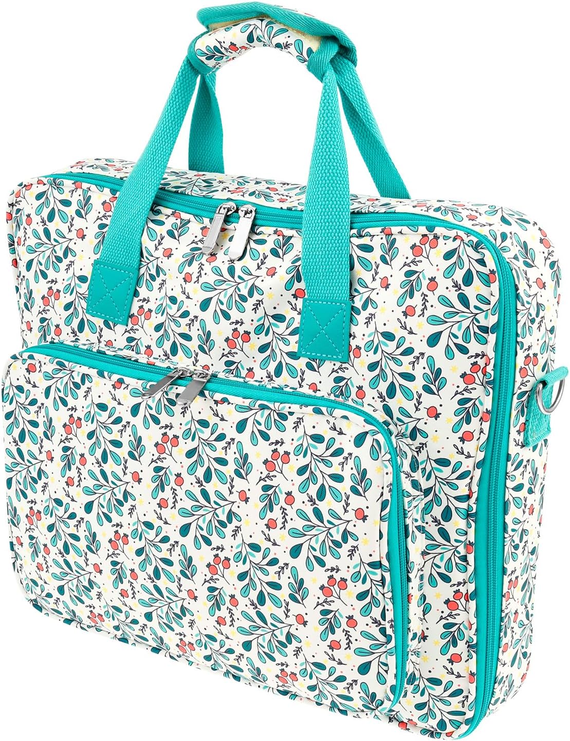 Cross Stitch Organizer Bag with Multi Pocket Oxford Cloth Embroidery Project Bag for 11.2" Hoop Portable Stitch Supply Storage, Crochet Tools Tote Bags for Yarns, Crochet Hooks, Knitting Needles