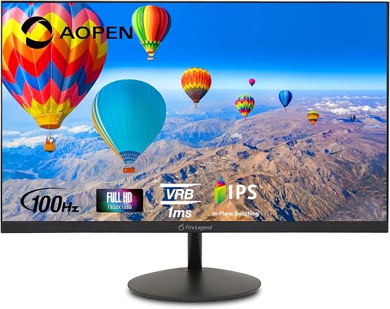 AOPEN 27SA2 EBI 27" IPS Full HD (1920 x 1080) Zero-Frame Gaming Office Monitor | AMD FreeSync Technology | Ultra-Thin Stylish Design | 100Hz | 1ms TVR | Low Blue Light | Tilt | HDMI & VGA Ports| Black