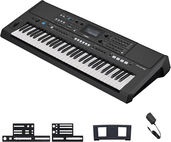 Yamaha PSR-E483 Electronic Keyboard, 61 Keys, Touch Response, 860 Tones, Music Production, Recording Function, Live Performance, Microphone Connection
