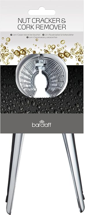 BarCraft 3 in 1 Deluxe Nutcracker/Champagne Cork Remover/Screw-Top Bottle Opener, Metal