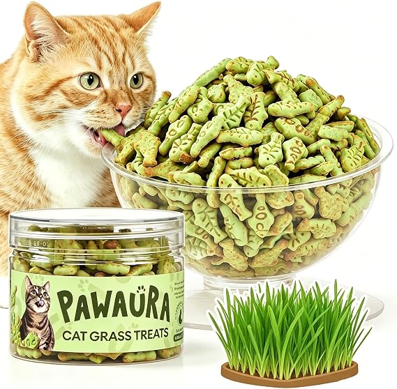 3.53oz Cat Grass Treats for Hairball Control, Digestive