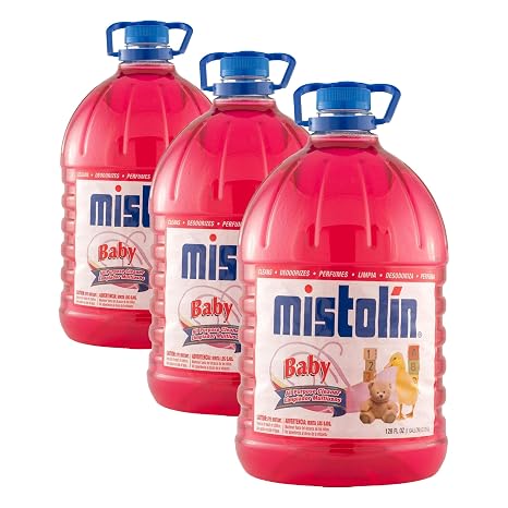 Mistolin Baby Powder, All Purpose Cleaner, 128 Fl Oz, 1 gallon, Longer Lasting Multi Purpose Cleaner, Best Cleaner for Floors, Bathrooms & Kitchen Appliances (Pack of 3)