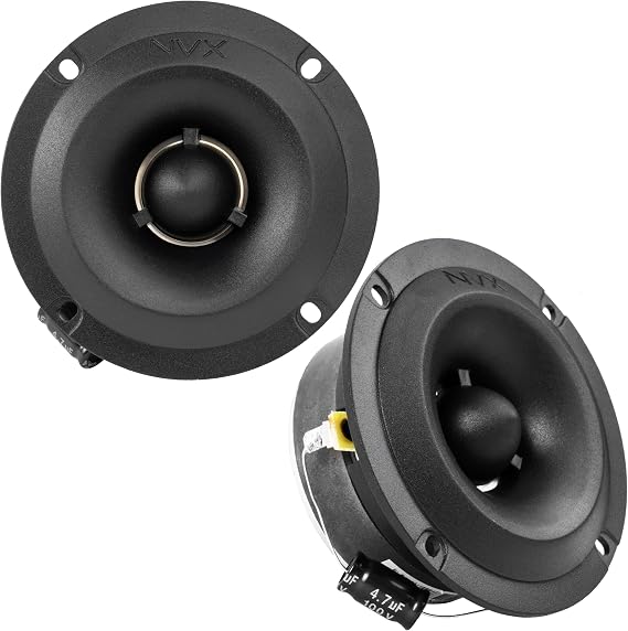 NVX VPRO35TW 3.5" Aluminum Pro Audio Slim Bullet Tweeters, 240W Peak, 120W RMS, High Sensitivity, Titanium Diaphragm, 4-Ohm, 104 dB, Shallow-Mount for Easy Install in Cars/Trucks/Motorcycles