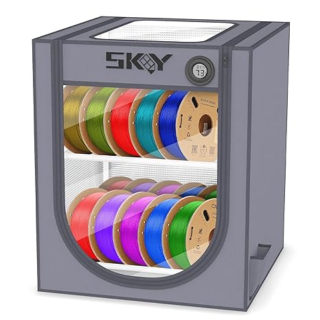 Filament Storage Box, Moisture-Proof and Dust-Proof, 2-Tier Storage Shelves for 3D Printing Business, Studio, Office Workshop 20 Rolls-Grey