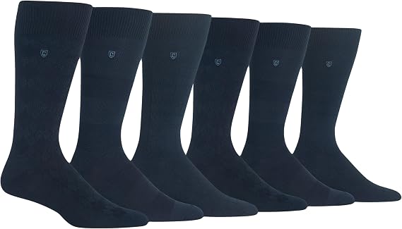Chaps Men's Super Soft Dress Crew Socks - 3 & 6 Pairs - Patterns and Textures