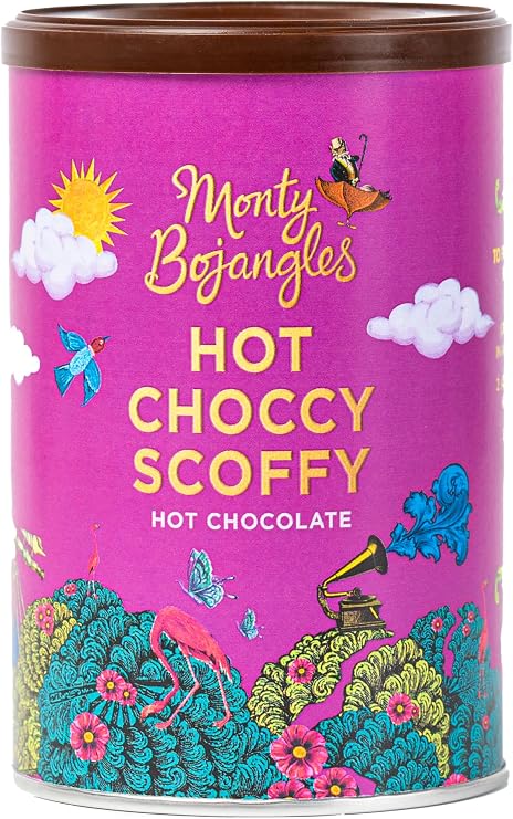 Monty Bojangles Choccy Scoffy Instant Hot Chocolate (250g), Deliciously Moreish Luxury Drinking Chocolate with Rainforest Alliance Cocoa, Rich & Creamy Hot Chocolate Powder, Perfect Chocolate Gift
