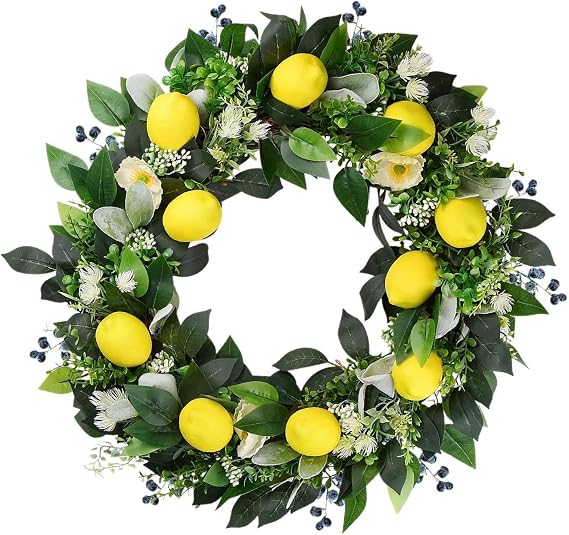 Spruce Up Home Entrance With Spring Wreath Lemon Wreath Front Door Artificial Captivating Detail To Match Style Front Door Artificial Spring Wreaths