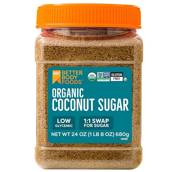 BetterBody Foods Organic Coconut Sugar 24 Oz, Refined Sugar Substitute