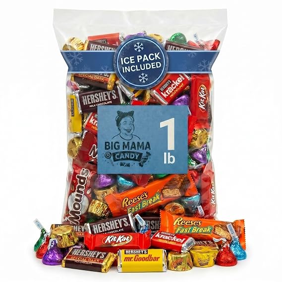 Big Mama Candy Chocolate Variety Pack 3 lb Bulk Mini Bars | Individually wrapped assorted chocolates, for pinatas, goodie bags, office snacking, and classroom treat sharing