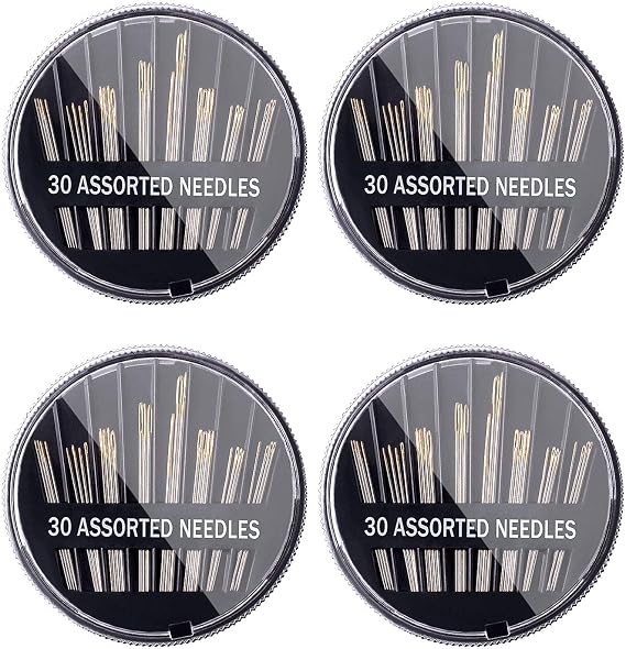 30 Count Assorted Hand Sewing Needles Per Pack, Total 4 Pack