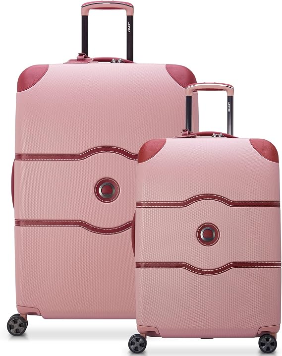 DELSEY PARIS Chatelet Air 2.0 Hardside Luggage with Spinner Wheels, Pink, 2 Piece Set, (24/28)