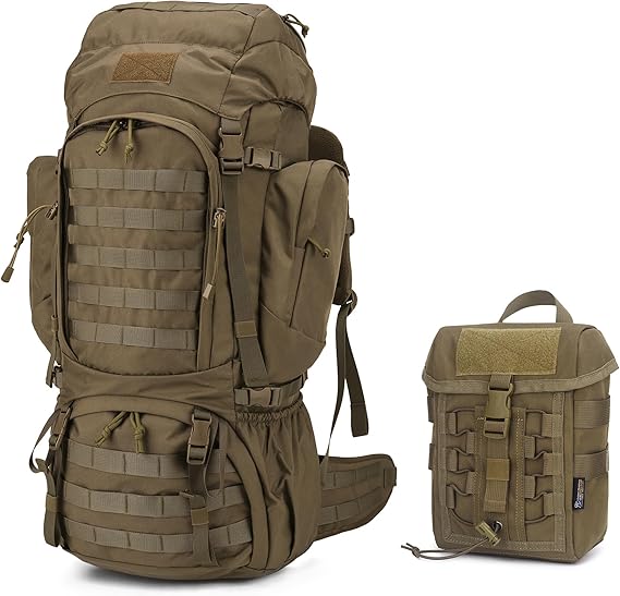 Mardingtop 60L Hiking Backpack+ Molle Tactical Utility Pouch