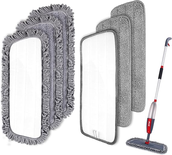 6pcs Microfiber Spray Mop Replacement Heads Flat Reusable Mop Pads