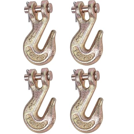 1/4'' Chain Hooks, Yellow Powder Coating G80 Clevis Grab Hook