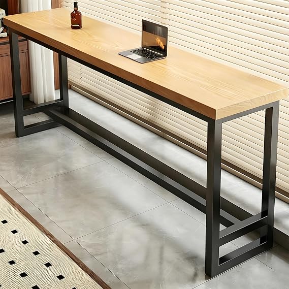 Narrow Counter Bar Height Table Industrial Rectangular Counters Height Tables Rustic Long Bar Pub with Storage for Behind Couch for Home,Awood,L55W16''H41''