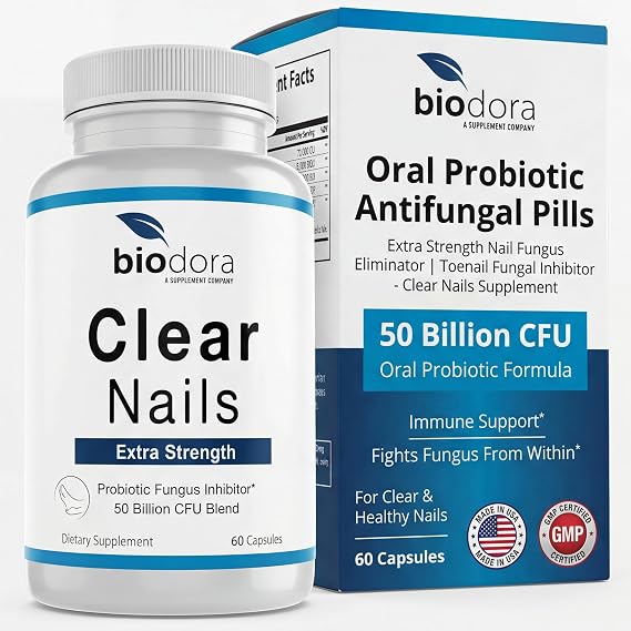 Probiotic Antifungal Pills - Extra Strength Nail Fungus Eliminator | Toenail Fungal Inhibitor - Clear Nails Supplement | 50 Billion CFU (60 Capsules)