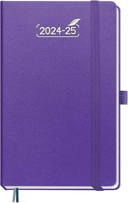 BEZEND Planner 2024-2025, 5 x 8 Weekly Notebook Academic Calender-120 GSM Thick Paper-12 Months July 24 - June 25 Daily Weekly and Monthly with Tabs, Inner Pocket, Hard Cover [Purple]