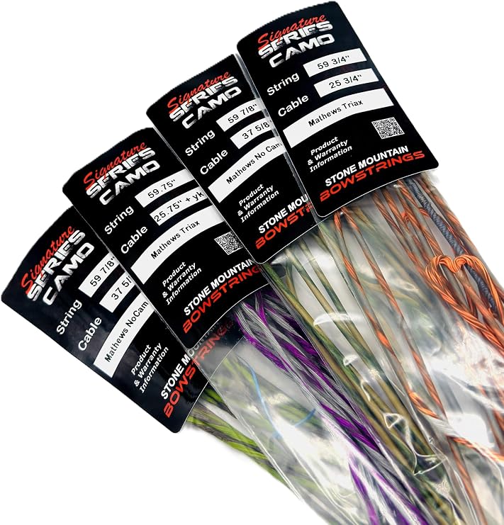 Replacement Mathews Halon Bowstrings Signature Series Camo Bowstring Set Built from BCY 452Xtra HMPE for Max Enhanced Speed & Accuracy for Precision Shooting.